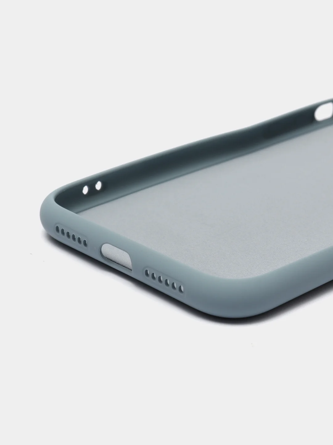 Серый меланж чехол на iPhone 11, 13, 12, XR, Pro, Max, Mini, бархатный