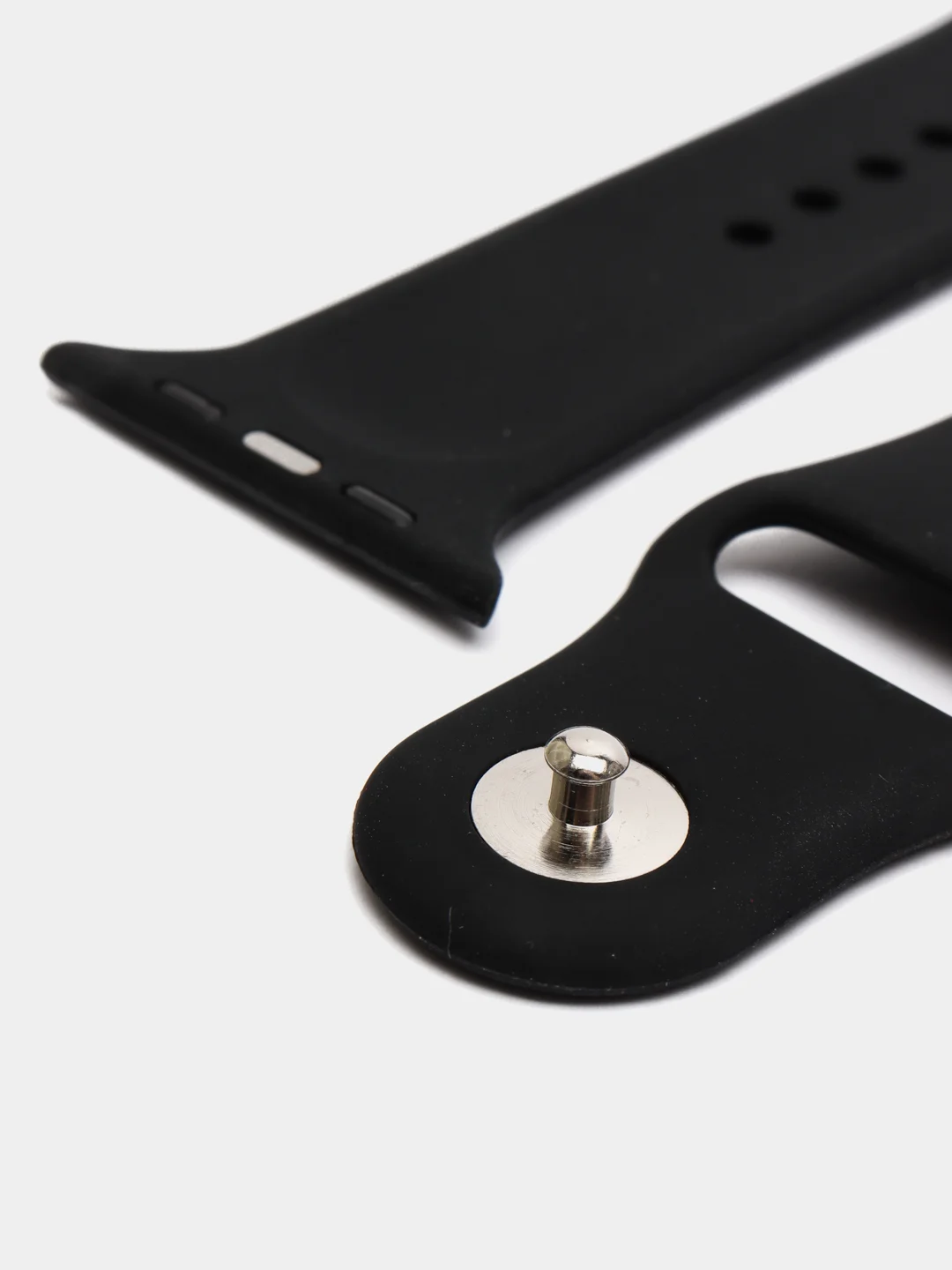 Черный силиконовый ремешок для Apple Watch 3 4 5 6 SE на 38 42 40 44