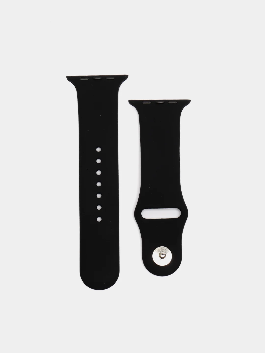 Черный силиконовый ремешок для Apple Watch 3 4 5 6 SE на 38 42 40 44