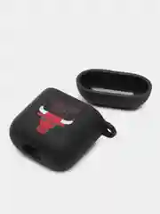 Багровый силиконовый чехол для наушников Apple Airpods 1, 2. с принтом Nike, Nasa (Найк, Наса))
