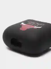 Багровый силиконовый чехол для наушников Apple Airpods 1, 2. с принтом Nike, Nasa (Найк, Наса))