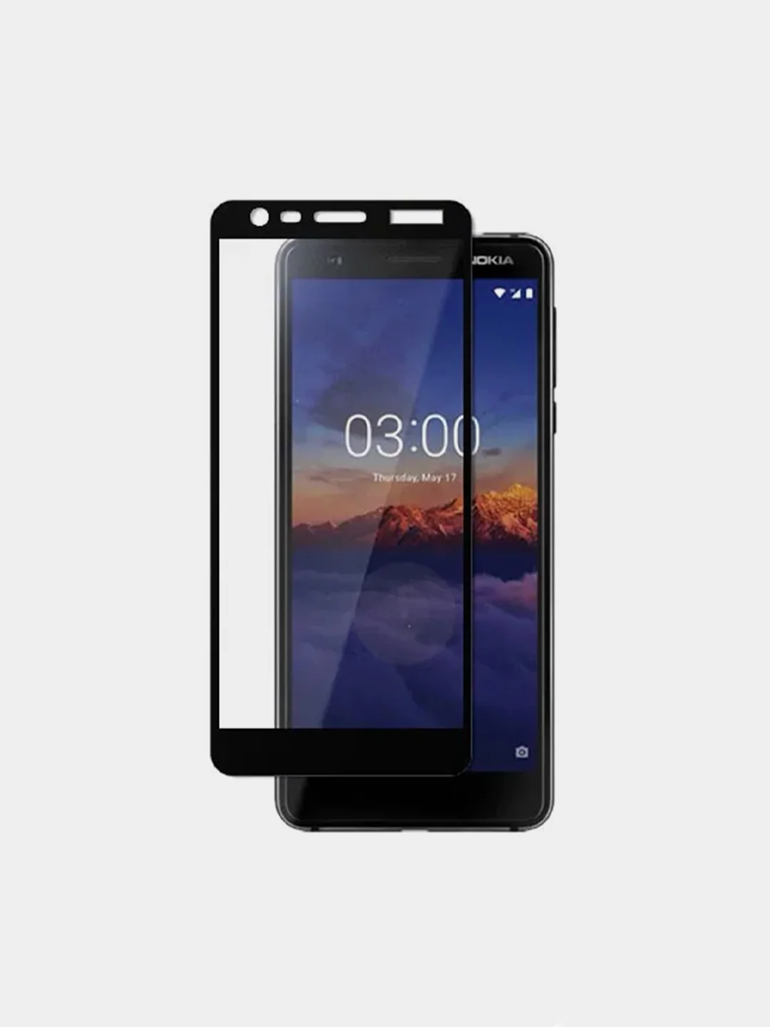 Черный защитное стекло для Nokia 2
