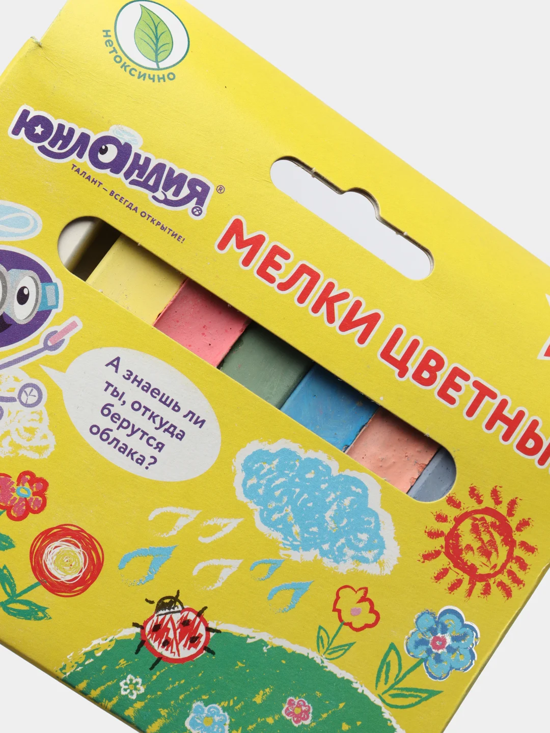 Мел цветной Юнландия "Юнландик и космос", для рисования на асфальте, квадратный