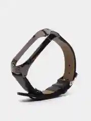 Черный ремешок для Xiaomi Mi band 3, 4, 5, 6 кожаный, для фитнес браслета