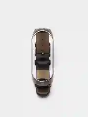 Черный ремешок для Xiaomi Mi band 3, 4, 5, 6 кожаный, для фитнес браслета