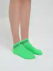 Лайм носки укороченные с надписью