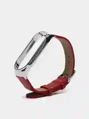 Красный фирменный кожаный ремешок для Xiaomi mi band 3, 4, 5, 6