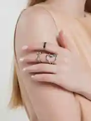 Серебряный женский набор колец