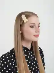 Белый заколка зажим для волос клик-клак, 2 штуки