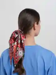 Красный резинка-бант для волос, с бусинами