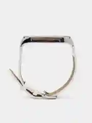 Белый фирменный кожаный ремешок для Xiaomi mi band 3, 4, 5, 6