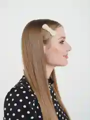 Белый заколка зажим для волос клик-клак, 2 штуки