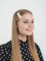Белый заколка зажим для волос клик-клак, 2 штуки