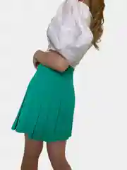 Юбка женская в складочку, зеленая