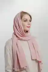 Розовый турецкий палантин трикотаж лапша
