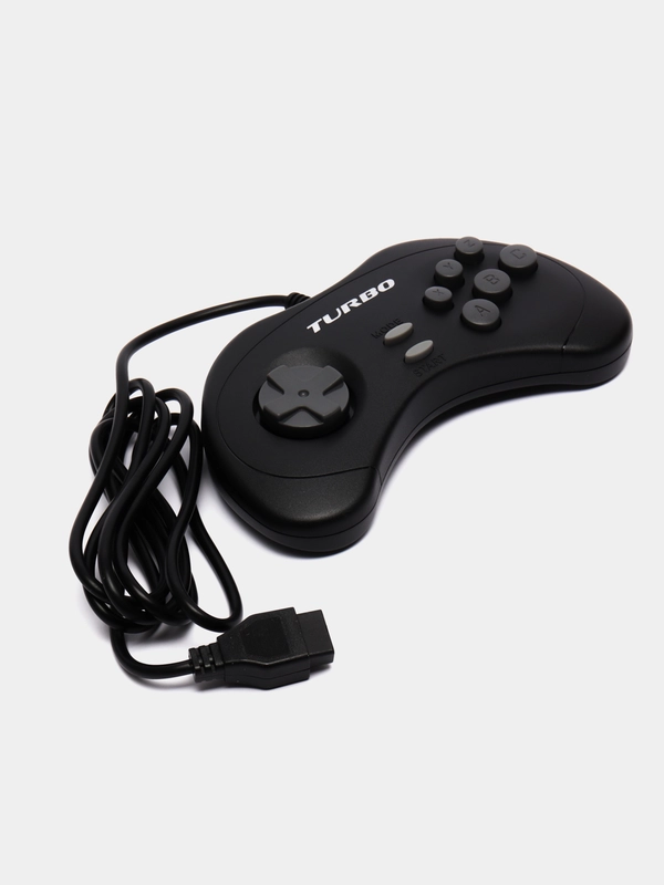 Джойстик 16bit 9pin, узкий штекер, Turbo, для игровой приставки 16 бит, черный, матовый