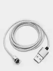 Серебряный usb кабель магнитный 3 в 1, сменные разъемы MicroUSB,Type-C,Lightning для Android и iPhone