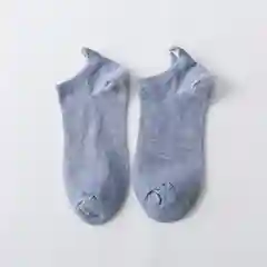 Голубой носки короткие женские "сердце"