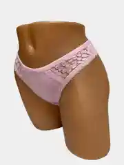 Розовый трусы женские стринги с кружевом