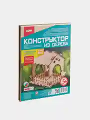 Бежевый конструктор из дерева "Кормушка для птиц" Lori, дизайн на выбор