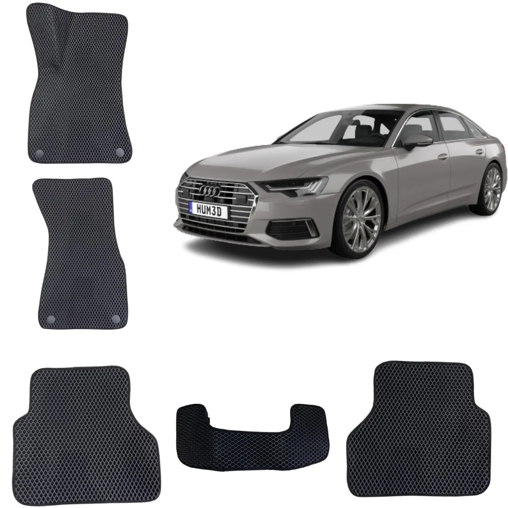 Черный 3-d Автомобильные EVA коврики в салон для AUDI A6 С8 5 поколение / Ауди А6 Ц8