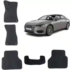 Черный 3-d Автомобильные EVA коврики в салон для AUDI A6 С8 5 поколение / Ауди А6 Ц8