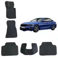 Черный автомобильные 3D-коврики EVA в салон для BMW 3 (G20) / БМВ 3 (7 поколение)