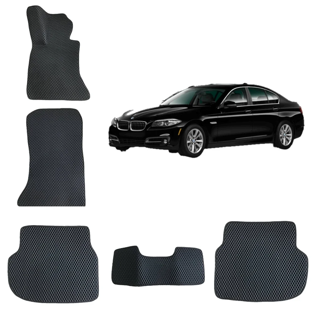 Черный 3d автомобильные EVA коврики для BMW 5 (F10) / БМВ 5 (дорестайлинг) (6 поколение)