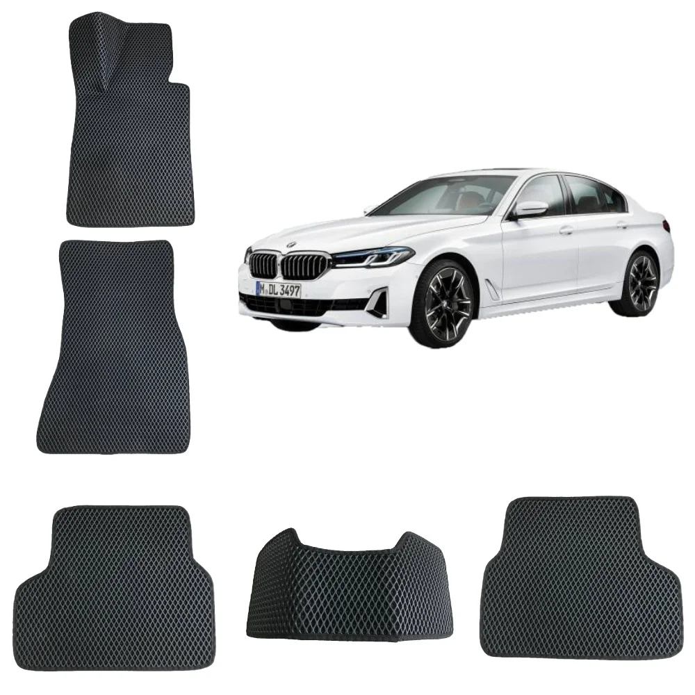 Черный автомобильные 3-D коврики EVA в салон для BMW 5 (G30/G31) / БМВ 5 (7 поколение)