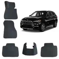 Черный автомобильные EVA-коврики 3D в салон для BMW X1 (F48)/БМВ Икс 1 (2 поколение)