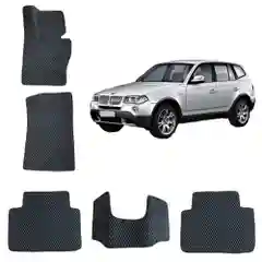 Черный 3d автомобильные EVA коврики в салон для BMW X3 (E83)/БМВ Икс 3 (1 поколение)