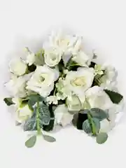 Белый искусственные цветы розы, пионы, камелии, букет