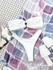 Белый купальник женский раздельный, 3 цвета