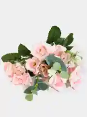 Розовый искусственные цветы розы, пионы, камелии, букет