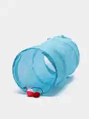 Голубой игровой тоннель, с игрушками, для кошки