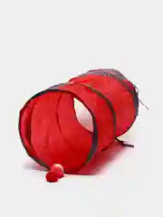Красный игровой тоннель, с игрушками, для кошки