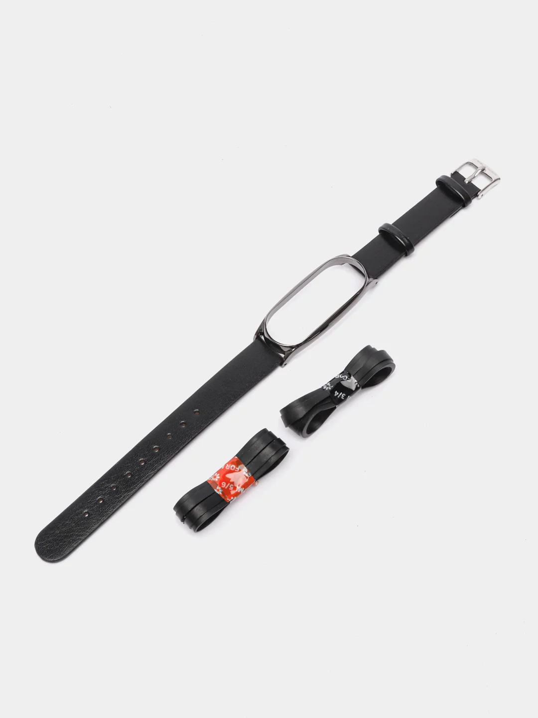 Черный ремешок для Xiaomi Mi band 3, 4, 5, 6 кожаный фитнес браслет
