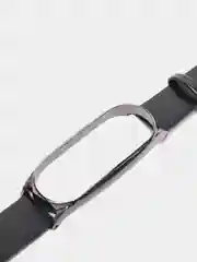 Черный ремешок для Xiaomi Mi band 3, 4, 5, 6 кожаный фитнес браслет