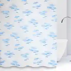 Голубой штора для ванной комнаты с кольцами, 180*180 см