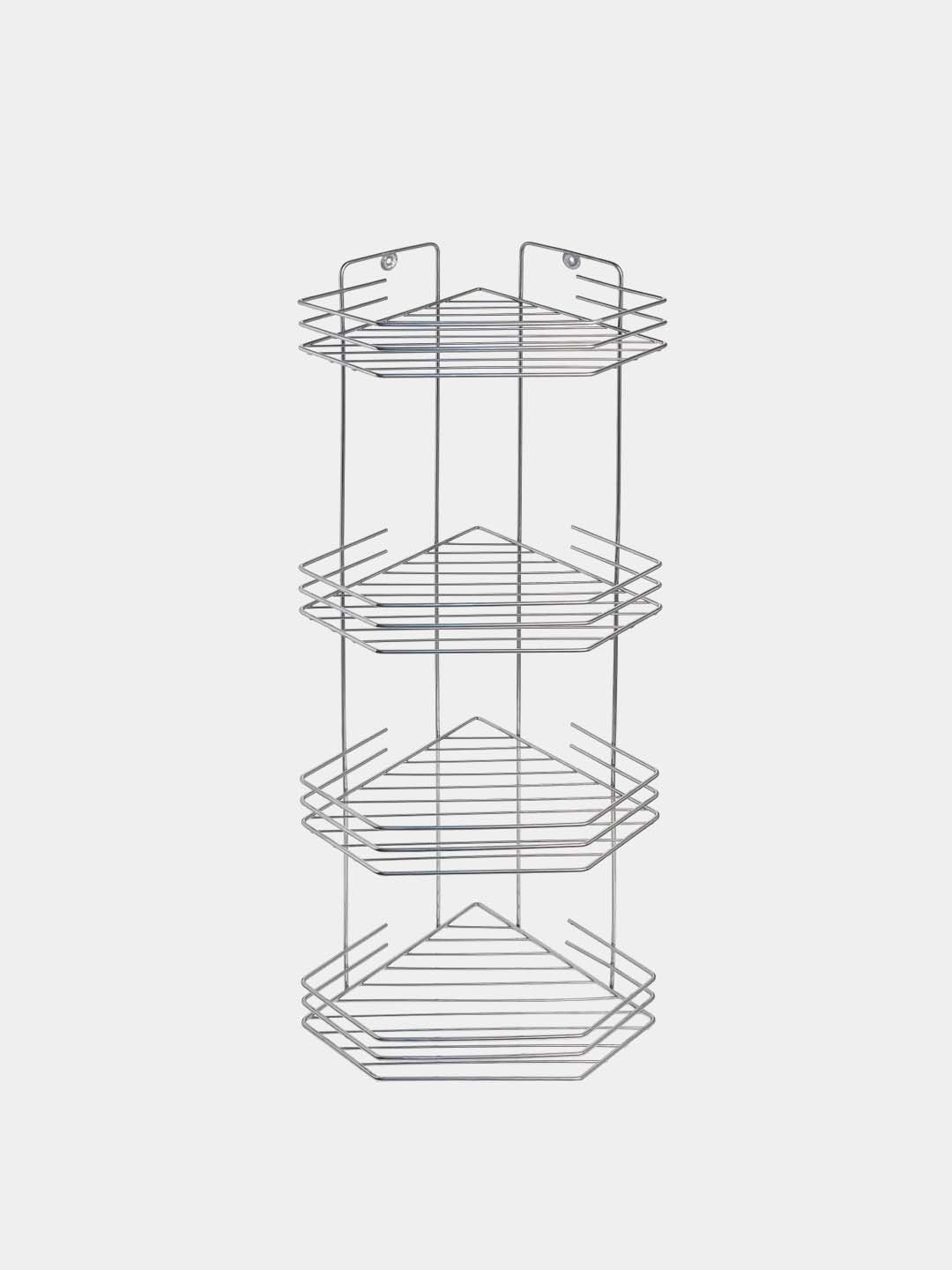 Полка 4х ярусная в ванную комнату угловая Розенберг