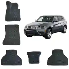 Черный 3-d автомобильные EVA коврики в салон для BMW X5 (E70) / БМВ Икс 5 (2 поколение)