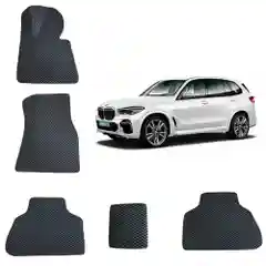 Черный автомобильные 3D-коврики из EVA в салон для BMW X5 (G05) / БМВ Икс 5 (4 поколение)