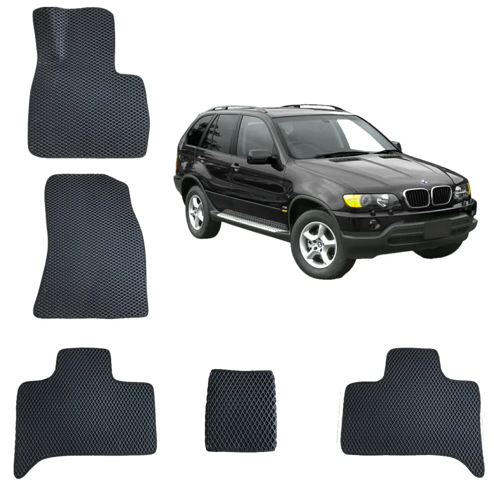 Черный 3d-коврики в салон для BMW X5 (E53) / БМВ Икс 5 (1 поколение)