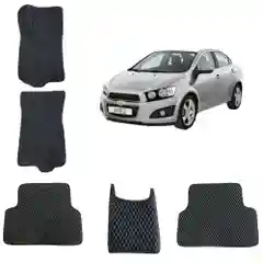 Черный 3-d Автомобильные EVA коврики для CHEVROLET AVEO T300 / Шевроле Авео Т300