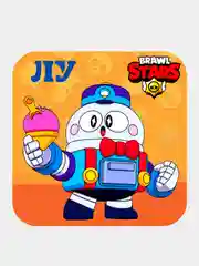 Голубой 3d-стикеры, наклейки на телефон "Brawl Stars"