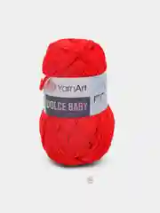 Красный пряжа плюшевая YarnArt "Dolce Baby", 100% микрополиэстер, 50 г, 85 м