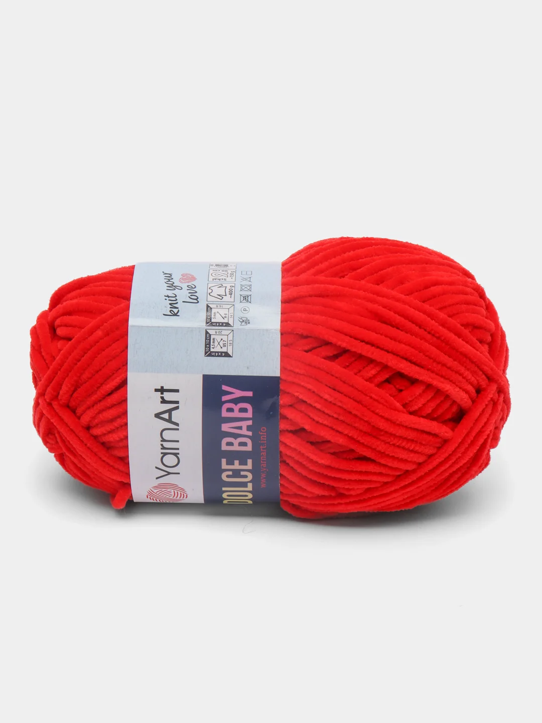 Красный пряжа плюшевая YarnArt "Dolce Baby", 100% микрополиэстер, 50 г, 85 м
