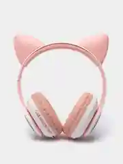 Розовый беспроводные наушники Cat Ear Bluetooth, c кошачьими светящимися ушками