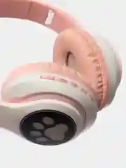 Розовый беспроводные наушники Cat Ear Bluetooth, c кошачьими светящимися ушками