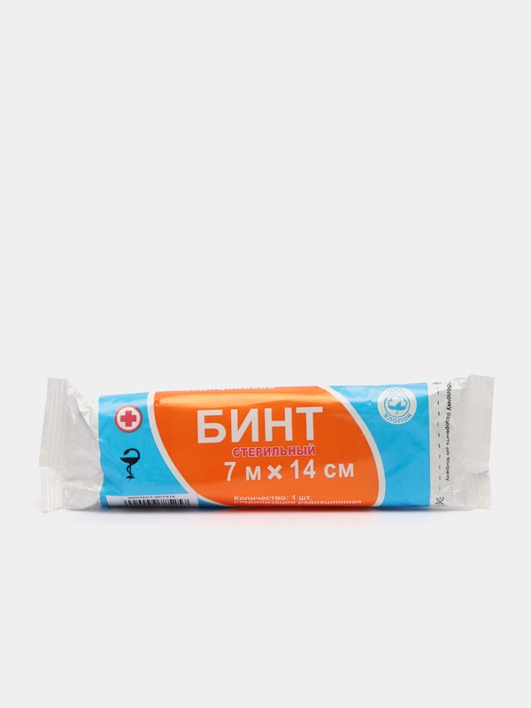 Бинт марлевый стерильный в индивидуальной упаковке, 7 х 14 см